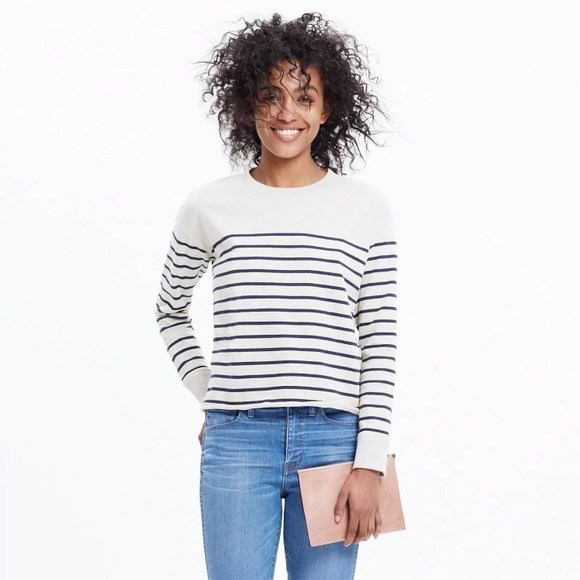 Madewell Sweaters - Madewell Cutoff Sweatshirt in Stripe